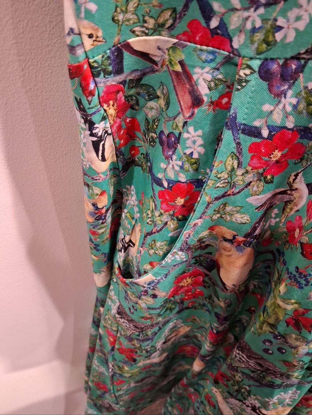 New Svaha Size 3x Vibrant Bird Print Organic Cotton Dress POCKETS - Picture 3 of 7
